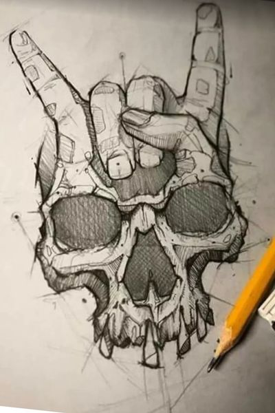 the rock tattoo design drawing