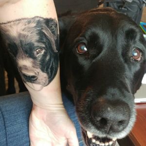Tattoo of my dog Teal'c fine by Andy October at Tempe body arts Iowa city, ia