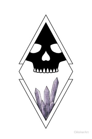 CMolnarArt Skull Silhouette Amethyst Diamond