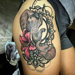 #flower #elephant #tatoo