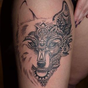 #mandala #wolf #tatoo 