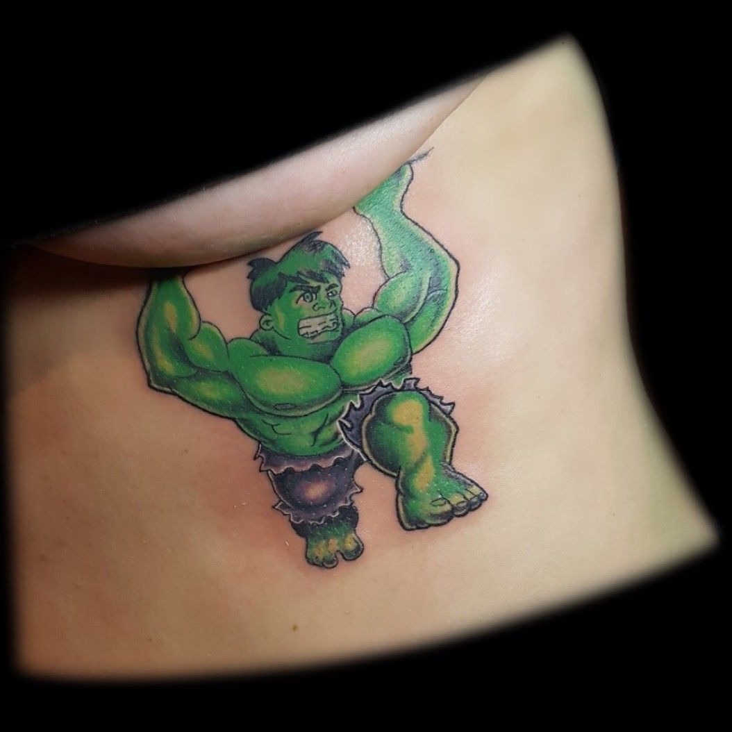 Funny Sketch Style Hulk Tattoo Design
