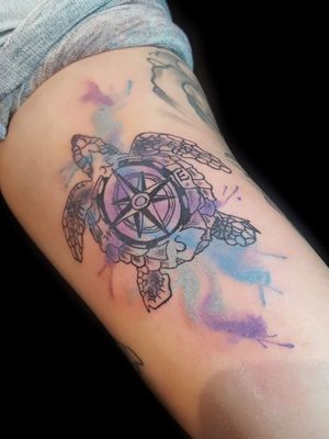 Turtle Compass watercolor piece ➕➕