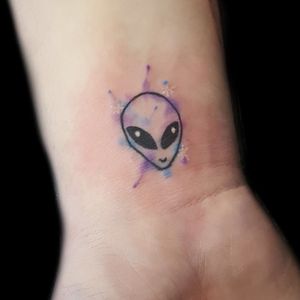 Watercolor Alien Tattoo ➕➕