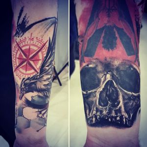 #skull #crow #raven #trashpolka #bolton #compass #tattoo #ukrainetattoo 