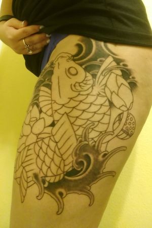 First session done. Koi fish.