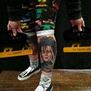 Edward Scissorhands artist Bruce Joy Jr. Of Solid Ground Tattoo in Oklahoma. 