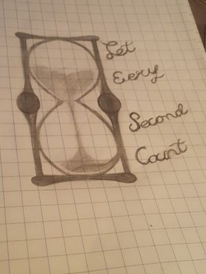 Let every second count#blackandgreytattoo #homemade #drawn #hourglass 