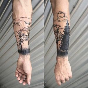 I love this tattoo for men and the forest is the best tattoo in the world ❤🔥#forest #foresttattoo #love #tattoo #tattooart  #tattooman #fortune 