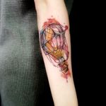 Hot air balloon watercolor tattoo #dublin #watercolortattoos #airballoon #watercolor 