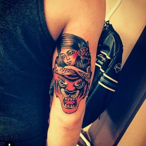 New traditional tiger/girl. done by Zsolta Èles (Dock Tattoo Hungary) 