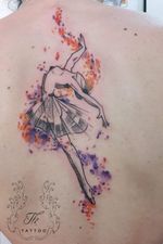Watercolor tattoo ballerina/ tatuaj watercolor #watercolortattoo #tattoo #inked #tatoobucharest #tatuajebucuresti #ballerinatattoo #Tattoodo #thtattoo #salontatuajebucuresti #salontatuaje www.tatuajbucuresti.ro