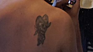 This is a better picture off the rebel skull, tattooed in 1982 when I was young and drunk. Mistake? Yes