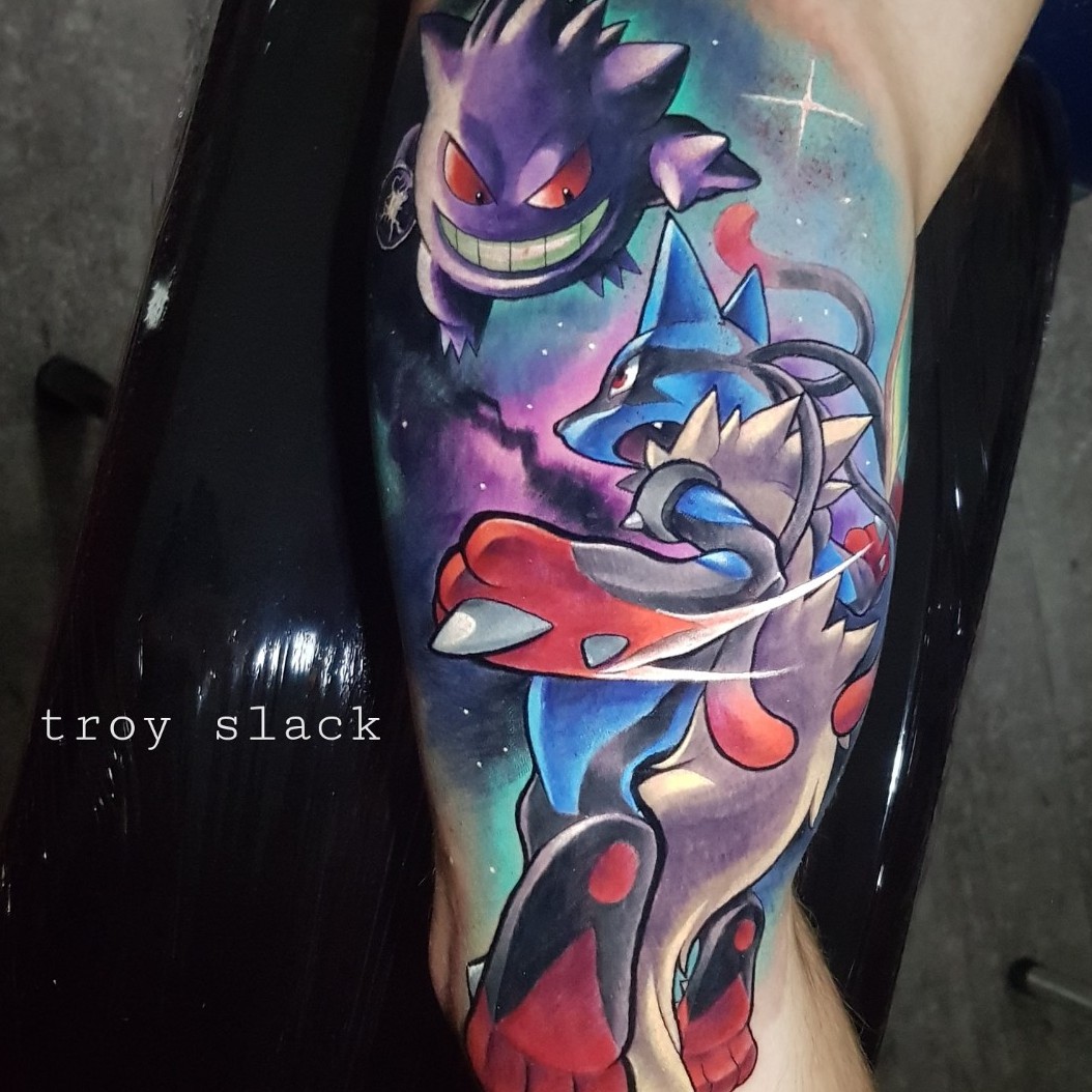 Tatuaje de Pokémon  Pokemon tattoo, Gengar tattoo, Tattoos for guys