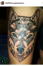 #wolf #tattoo #on #thigh #inprogress 