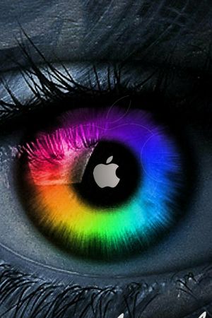 Rainbow eye. Considering for back of my neck.  Pupil would NOT have the Apple icon. 