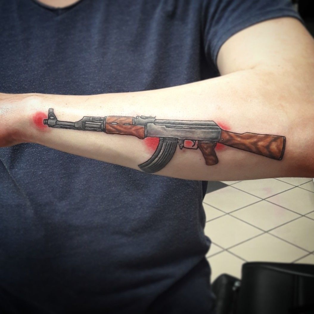 AK47 Gun Rifle Weapon Waterproof Temporary Tattoo Fake Stickers Women Men  Kids | eBay