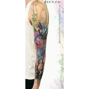 #ink #inked #tattoo #tatouage #art #watercolourtattoo #watercolor #graphictattoo #geometrictattoo #aquarelle #deexen #deexentattooing #abstracttattoo 