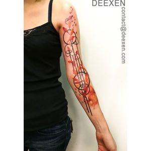 #ink #inked #tattoo #tatouage #art #watercolourtattoo #watercolor #graphictattoo #geometrictattoo #aquarelle #deexen #deexentattooing #abstracttattoo 
