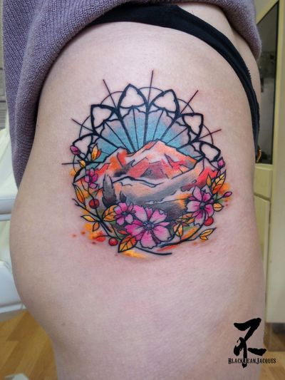 Merci Nathalie pour ce tattoo de paysage de montagnes aux teintes automnales..🍃🍂🗻Fait DermaMorphose Strasbourg. Merci Méli DermaMorphose Gé pour le sympathique accueil ☺ PARTAGEZ si vous aimez ! Thank you Nathalie for this mountain landscape tattoo in the fall colors. 🍃🍂🗻 Done @DermaMorphose Strasbourg. Thank you Méli for the friendly welcome ☺ #landscapetattoo #mountaintattoo #fallcolors #automne #tatouage #flowertattoo #tatouagefleuri #paysage #montagnes #mountains #rockymountains #alpes #colortattoo #tatouagecouleur #zeldabjj #zeldablackjeanjacques #tattooartist #tattooart #graphictattoo #tatouagegraphique #couleursdautomne #tattoomagazine #tattoosnob #welovemountains #naturetattoos #tatts #tattooshop #tattooguest #guestartist