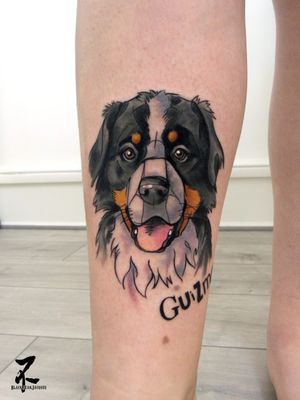 Un petit portrait de GROS TOUTOU 🐶🐕 Merci à ma cliente #dog #dogportrait #dogtattoo #dogtattoos #dogtattooportrait #bernesemountaindog #dogoftheday #doglovers #bouvierbernois #doglife #tattooart #tattoolover #colortattoo #tattoo #tattoos #tattooartist #zeldablackjeanjacques #zeldabjj #tattoosnob #femaletattooartist #colmartattoo #tattoolifemagazine #tattoolife #inked #inkedup #inkedmag #inkedlife #inkedart #inkedlove