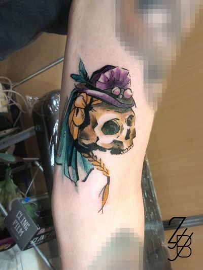 Voici le flash de la "Mariée" qui a été adopté lors de la convention de Colmar ! #squelette #squelettetattoo #crâne #cranetattoo #skull #skulltattoo #skeleton #skeletontattoo #skeletonbride #zeldablackjeanjacques #zeldabjj #frenchtattoo #colmartattoo #tattooart #tattoolover #colortattoo #tattoo #tatouage #inked #inkedup #inklife #bodyart #ink #tattoolifemagazine #tattooartmagazine