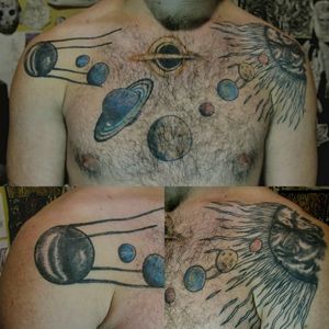 Cosmic chest piece healed! #tattoo #healed #chestpiece #solarsystem #durer #peludo #tatuaje #argentinatattoo #lovetattoo #inked #Tattoodo 