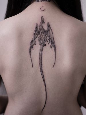 Insta: tattooer_intat #dragontattoo #blackwork #fantasytattoo #moon #backtattoo 