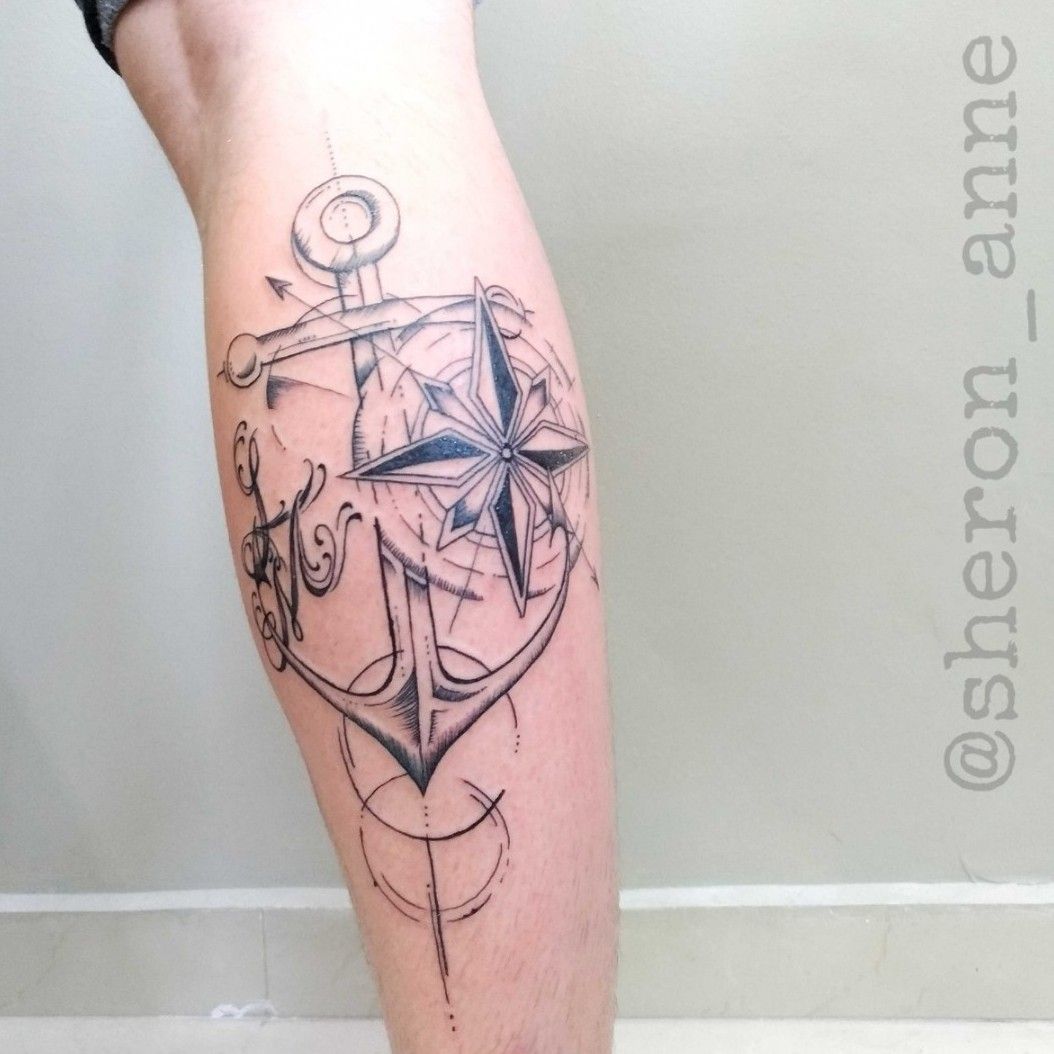 20 Awesome Anchor and Compass Tattoo  Anchor tattoos Rope tattoo  Nautical tattoo sleeve