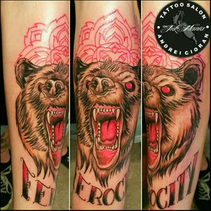 Bear tattoo By Andrei Cioran Bookings at 0736508956 #animaltattoo #beartattoo #oldschooltattoo #tattooed #andreicioran #inkmaniatattoosalon