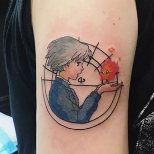 Howls moving castle. Spell circle, Sophie, Calcifer. 