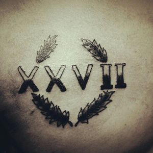 27 my birthday; 27 my luky number; 27 all my titles of wheightlifting; 🌿X X V I I 🌿 #XXVII #luky #number #romannumbers #favouritetattoo #like #firstattoo #notbad 