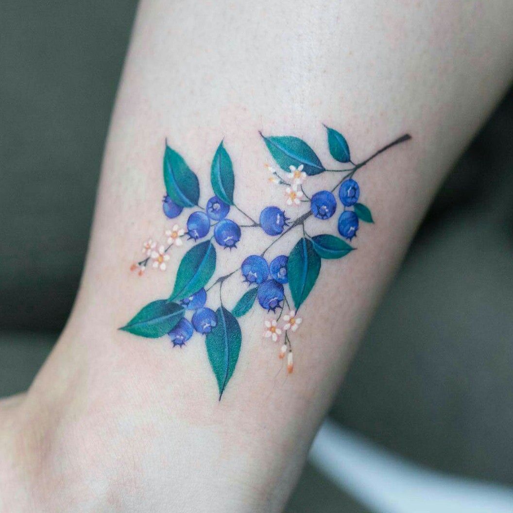 Tattoo Nouveau  Fun little blueberry branch by kacy  Facebook