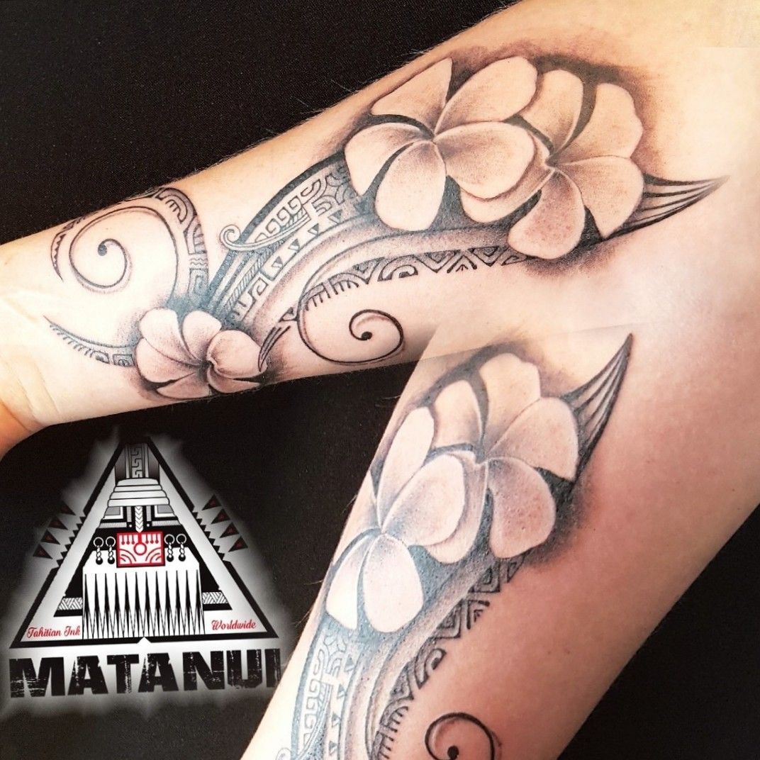 Tattoo uploaded by Mauri Tahiti • Forarm tiare tahiti flower freehand •  Tattoodo