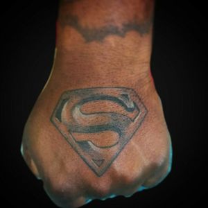 Dope Superman hand tattoo done!#tripeeink#tso