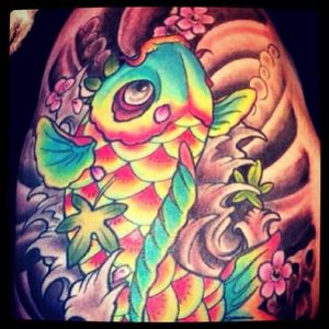 Had this done a few years ago still my favourite piece! My watermelon koi. Davey is an amazing artist 