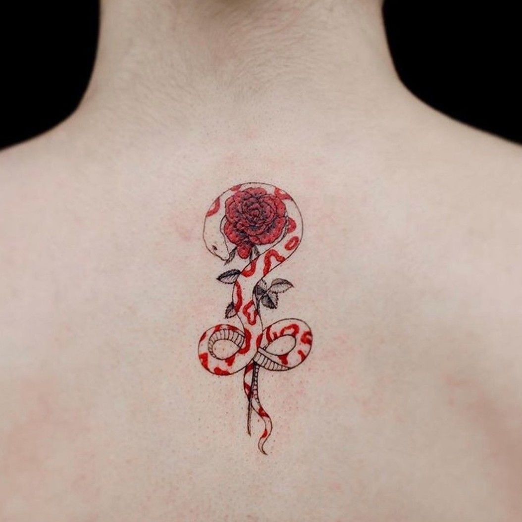 Snake Rose Tattoo  Etsy UK