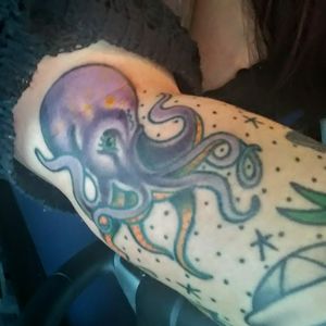 Octopus on a traditional sleeve (in progress)