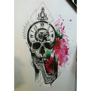 Tattoo idea by me#tattoo #skulltattoo #tattooart #tattoodrawing #tattooidea #flowers #tattooflowers #skull #compasstattoo #watchtattoo 