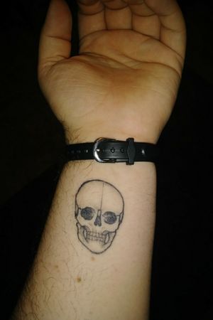 Random lil skull tattoo that I decided to get last minute. His name is Memphis.