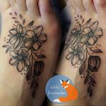 Floral foot piece! http://nikkifirestarter.com #tattoos #ink #bodyart #apprenticetattoos #nikkifirestarter #firestartertattoos #flowers #floral #flowertattoos #floraltattoos #grayscaletattoos #shading #blacktattoos #foottattoos #cutetattoos #prettytattoos #art #flowerbuds #stippling #pointillism #dotwork #dottattoos #blackink #thetattooedlady #softshading