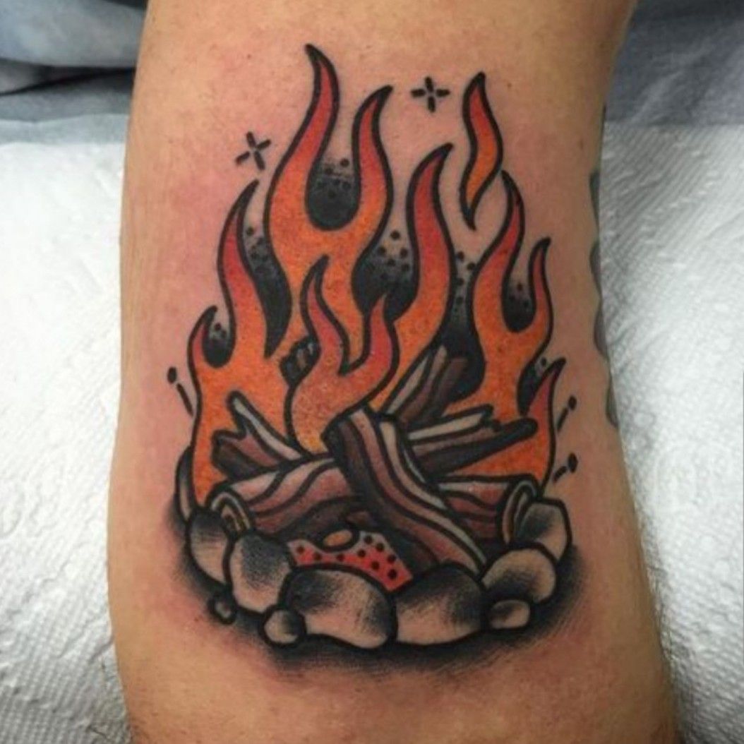 MAMUNTER  Keeping it lit with this camp fire tattoo for