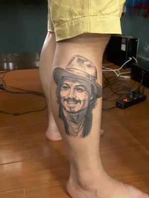 #portraittattoo #tattooportrait #johnnydepptattoos #johnnydepp #blackandgreytattoo #blackandgray My first tattoo portrait!🤘