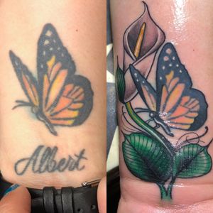 Cover-up and touch up done by Greggo. . . . #butterfly #butterflytattoo #InkedGirls #GirlsWithInk #GirlsWithTattoos #TattooedGirls #ColorTattoos #Tattoo #Tattooed #TattooArt #Inked #InkAddict #InkStagram #TattooMagazine #InkedUp #UplandTattoos #InlandEmpire #InlandEmpireTattoos #Upland #UplandTattooShop #UplandCA #CustomTattoo #BlackRoseSocialClub #DowntownUpland #Socal #SouthernCalifornia #Ontario #RanchoCucamonga #Claremont #Montclair
