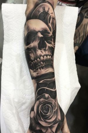 Skull Rose and Watch