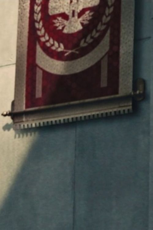 Close-up of Donald's banners