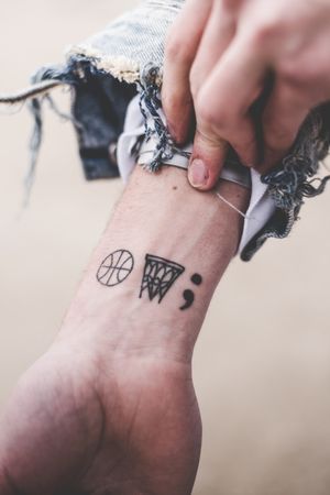 My first tattoo #BasketballTattoos #SemicolonProject 