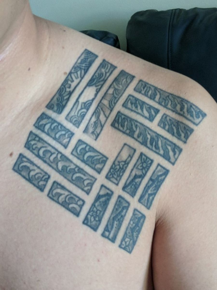 Tattoo uploaded by Tk • South Korean flag trigrams • Tattoodo
