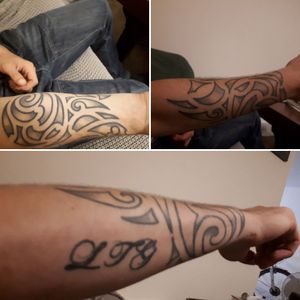 My own tattoo of an unfinished kind of tribal sleeve which started off as a tribal rose,  with LTG (lost the game) on the side #tribaltattoo #tribalsleeve #tribalrose #LTG #lostthegame #shaded #blackandgreytattoo 