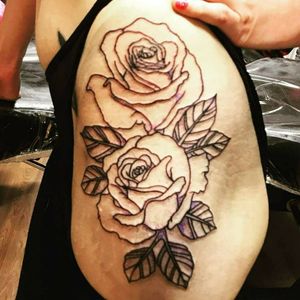 Outline of my roses on my left hip. 
